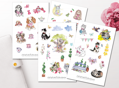 Niedliche Tiere Sticker Set